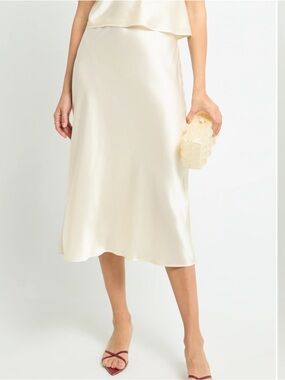NWT Kourt › Alaia Silk Lace Detail Waist Few Moda Midi Skirt Small